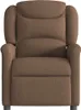 A front view of a brown fabric recliner chair. Voir les images du produit