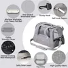 A pet carrier bag with various features highlighted by callouts. Podgląd zdjęcia produktu
