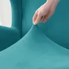 Elastischer Velours-Sesselbezug für Ohrensessel in Türkis – Produktbild-Vorschau 3
