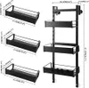 A product image showing a black metal shower caddy with dimensions labeled. Anteprima dell’immagine prodotto