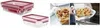 Collage showing glass food containers, one filled with food, and a person holding a filled container. Anteprima dell’immagine prodotto