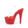BEJEWELED-708DM Damen Sandale von Pleaser, Transparent Rot Produktbild-Vorschau 3