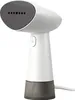 A white and gray handheld garment steamer is shown against a white background. Voir les images du produit