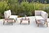 Merxx "Delphi" Lounge Set, Aluminium/Akazie, weiß Produktbild-Vorschau 3