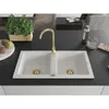 Mexen Mario 2-Becken-Granit-Spülbecken 820 x 436 mm, Weiß, Produktbild-Vorschau 3