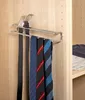 A closet interior with a tie and belt rack holding several ties and a belt. Produktbild-Vorschau