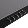 A close-up view of the control panel of a kitchen appliance, likely a range hood, showing several rotary knobs with symbols. Podgląd zdjęcia produktu