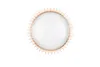 A top-down view of a round, beige ceiling lamp with a wooden frame and a white diffuser. Náhľad obrázku produktu
