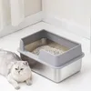 50×35×20cm Edelstahl Katzentoilette – Offenes Katzenklo mit Produktbild-Vorschau 6