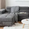Ecksofa U-Form 345 x 202 cm Grau Rechts mit Schlaffunktion Produktbild-Vorschau 7
