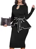 Elegantes Schößchen-Kleid für Damen, Knielang, Vintage, Produktbild-Vorschau 3