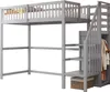 MODFU Hochbett Kinderbett 90x200cm mit Rausfallschutz, Produktbild-Vorschau 7