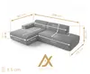 AX LIVING Ecksofa Modern Didim Duo 288 cm Grün Chenille Produktbild-Vorschau 5