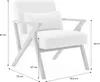 Poltrona scandinava in legno di hevea e bouclé, Bianco Anteprima dell’immagine prodotto 7