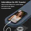 A smartphone displaying a woman's photo is connected to a cable, with a small camera in the foreground. Produktbild-Vorschau