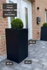 VIVANNO Pflanzkübel Fiberglas BLOCK Säule, Anthrazit matt - Produktbild-Vorschau 3
