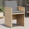 Gartenstühle mit Kissen 4 Stk. Beigemischung Poly Rattan Produktbild-Vorschau 2