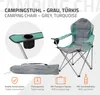 ECD Germany Campingstuhl faltbar, Grau-Türkis, Angelstuhl Produktbild-Vorschau 3