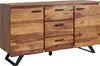FineBuy Sideboard Sheesham Massivholz 145 cm 2 Türen & 3 Produktbild-Vorschau 6