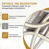 A close-up view of a modern LED ceiling lamp with a diamond-like optic, showcasing its design and lighting features with accompanying text descriptions. Náhled obrázku produktu