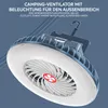 2in1 Campinglampe Ventilator USB 4000mAh Akku 54 LEDs 360° Produktbild-Vorschau 2