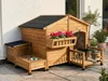 Hundehütte aus Holz mit Futternapf und Aufbewahrungsbox Produktbild-Vorschau 2