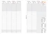 A spread of a planner with daily and weekly layouts. Produktbild-Vorschau