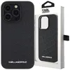 A black Karl Lagerfeld phone case is displayed next to its packaging. Produktbild-Vorschau