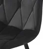 Close-up of a quilted chair back and seat in black velvet. Produktbild-Vorschau