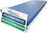 A blue mattress with a white base, presented diagonally with a white informational plaque in the foreground. Anteprima dell’immagine prodotto