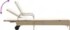 vidaXL Sonnenliege mit Rollen und Auflage Beige Poly Rattan Produktbild-Vorschau 7