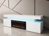 TV stolík s elektrickým krbom USOA - lesklý biely + LED Náhľad obrázku produktu 9