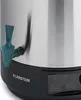 Close-up of a stainless steel appliance with a teal spigot and a digital display. Produktbild-Vorschau