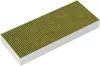 A rectangular air filter with a metallic frame and a yellow pleated filter material. Voir les images du produit
