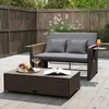COSTWAY Chaise longue de jardin 3 en 1 en polyrotin, chaise Voir les images du produit 2