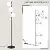 ZMH Lampadaire Noir 3 flammes Moderne Lampe sur pied E27 Voir les images du produit 9