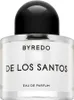 A close-up studio shot of a Byredo De Los Santos Eau de Parfum bottle. Podgląd zdjęcia produktu