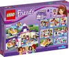 The back of a Lego Friends 41320 Heartlake Joghurteisdiele box, showing various play scenarios and product details. Náhled obrázku produktu