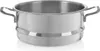 A stainless steel steamer pot with handles, shown from the side against a white background. Voir les images du produit