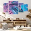 Bild auf Leinwand - Leinwandbild - 4 Teile - Blätter Rosa Produktbild-Vorschau 7
