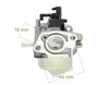 A carburetor for a lawnmower or other equipment, with dimensions indicated. Produktbild-Vorschau