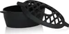 A black cast iron humidifier with a black lattice lid, shown from a side angle. Produktbild-Vorschau