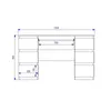 A technical drawing of a desk with dimensions indicated. Podgląd zdjęcia produktu