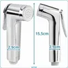 Two views of a bidet sprayer with dimensions indicated. Náhľad obrázku produktu