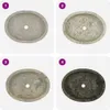 Four different oval-shaped sinks are displayed in a collage. Produktbild-Vorschau