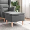 vidaXL Hocker mit Holzbeinen Dunkelgrau Stoff Produktbild-Vorschau 2
