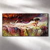 Wohnzimmer-Bild Leinwand Uhr 60x30 Ölgemälde Bett nackte Produktbild-Vorschau 2