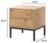 Nachttisch mit 2 Schubladen, Eichenoptik, H 50 cm – LENNY Produktbild-Vorschau 8