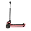 A black three-wheeled children's scooter with red LED lights on the wheels and deck, shown against a white background. Produktbild-Vorschau