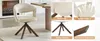 Lot de 2 chaises pivotantes rétro, en velours côtelé blanc Voir les images du produit 4